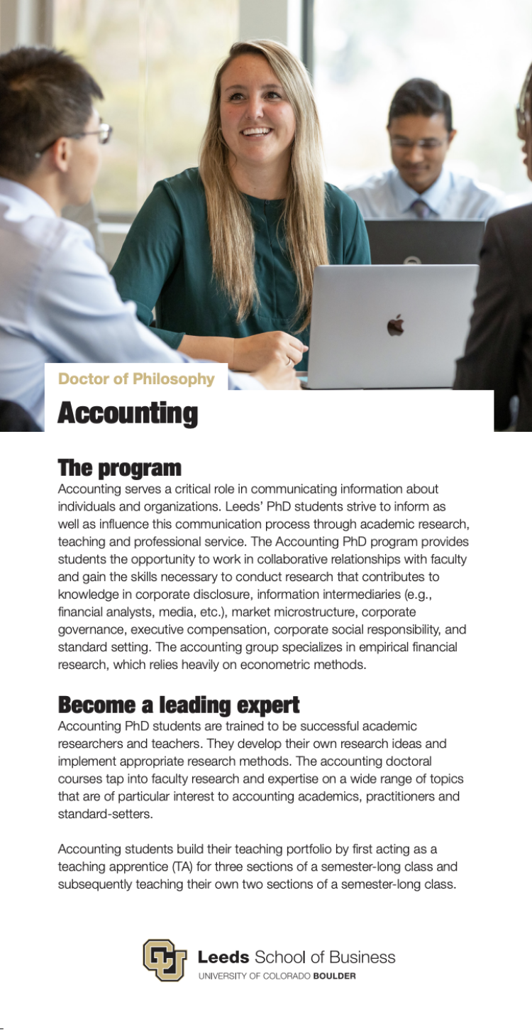 Accounting PhD brochure cover
