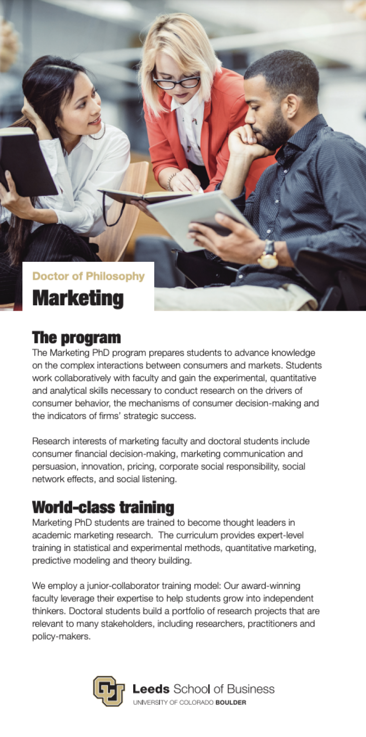 Marketing PhD brochure cover 
