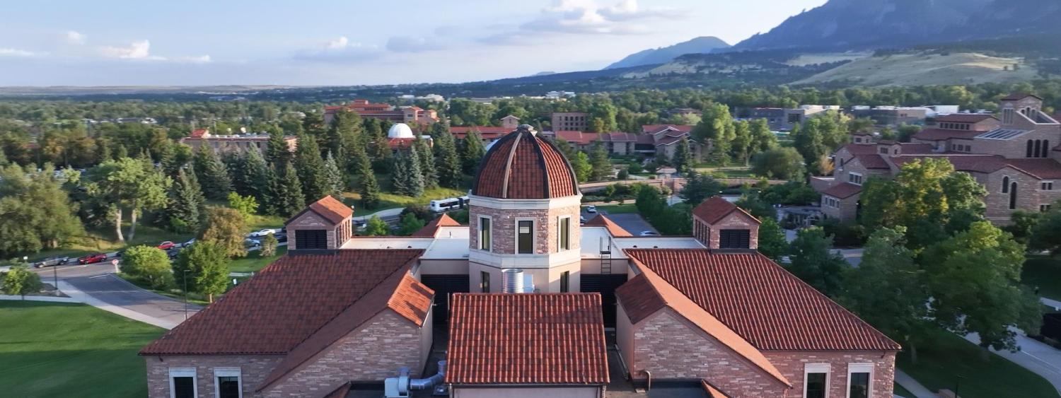 Drone photo of the Koelbel Building