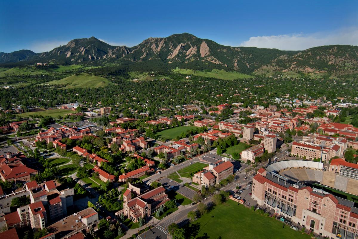 aerial shot of CU campus