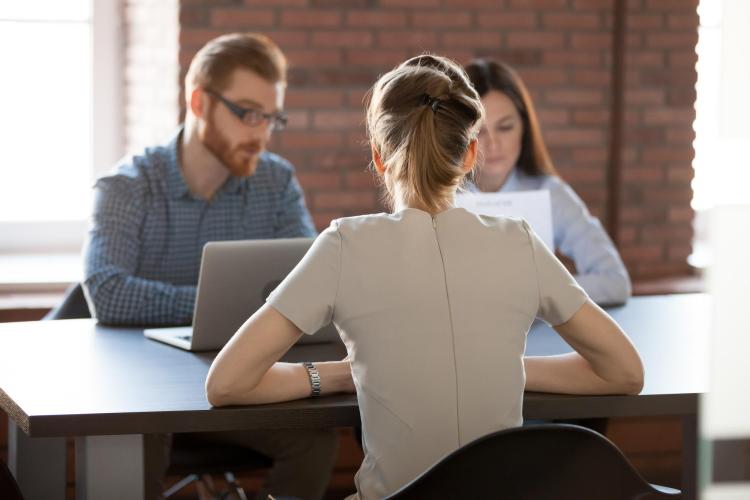 two people in a meeting