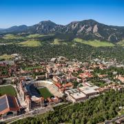 CU Boulder campus from the air.