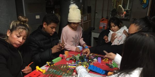 Residents of Ponderosa working on a "City as Play" craft project.