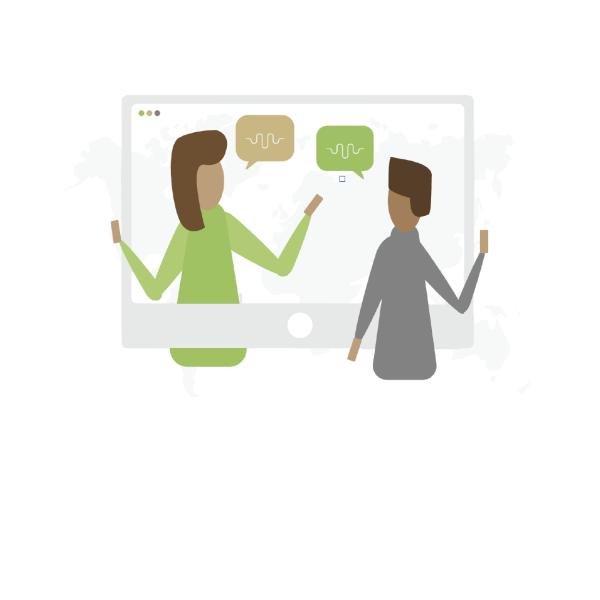 avatars talking through screen.