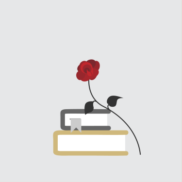 book and rose graphic
