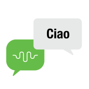 Speech bubbles with "Hello" in Italian
