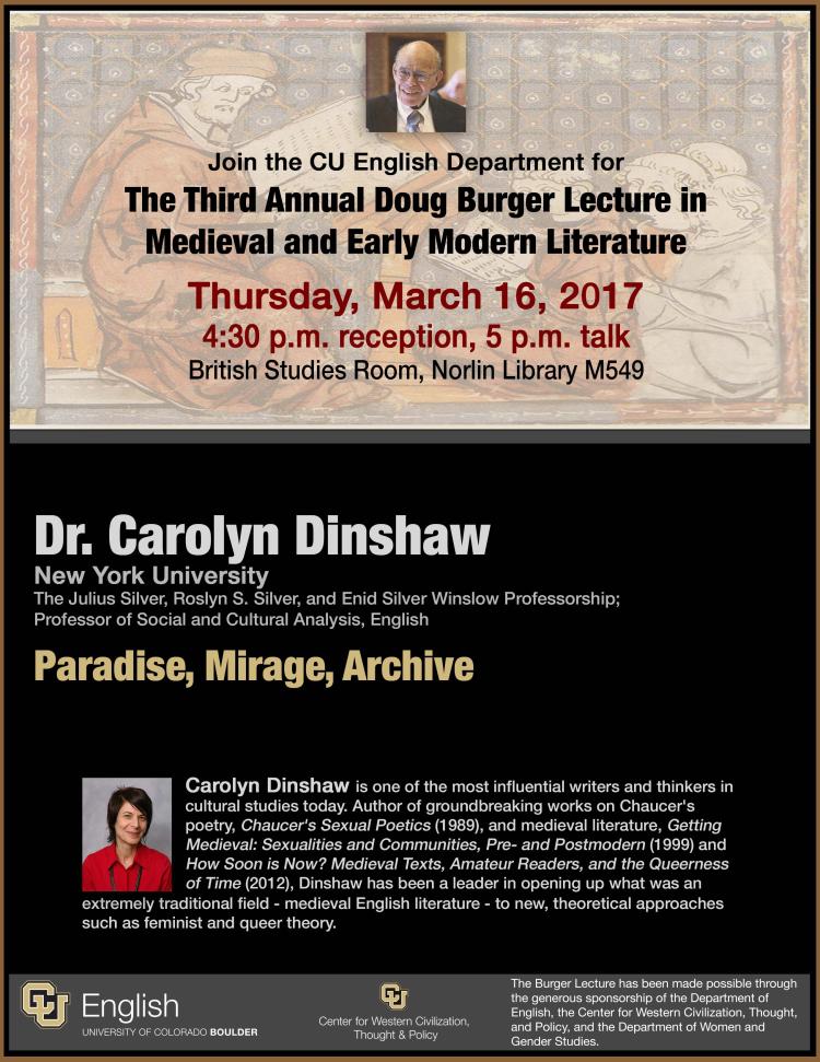 Carolyn Dinshaw Lecture Flyer
