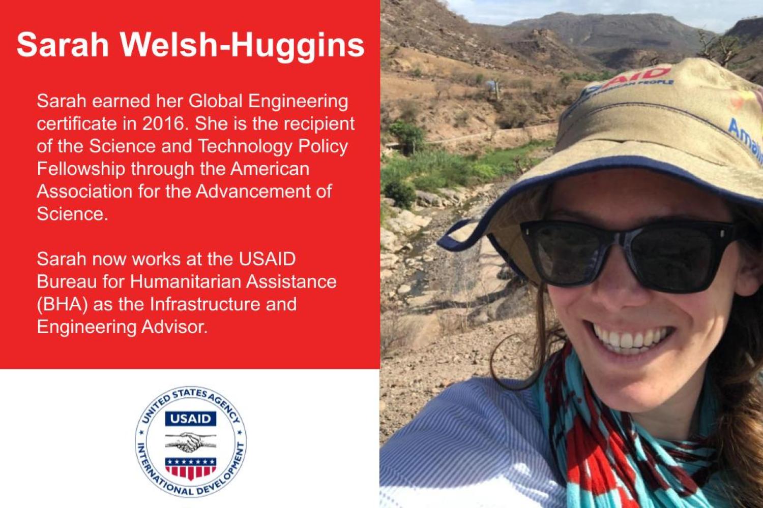 Sarah Welsh-Huggins alumni card