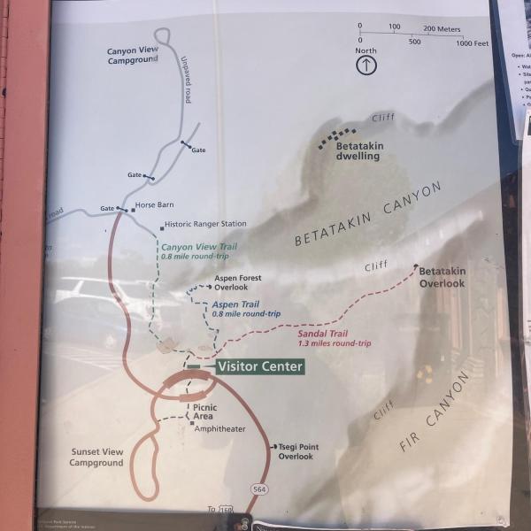 Map of Navajo National Monument, where Martha Austin took researchers to highlight more landscapes of Grey’s 20th c. novels and their overlap with 21st c. conservation efforts.