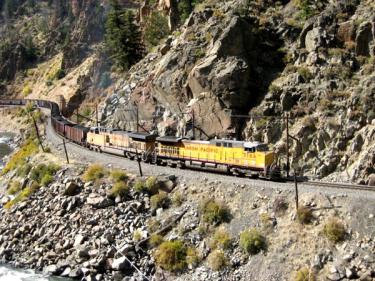 Train on Tracks Carrying Coal