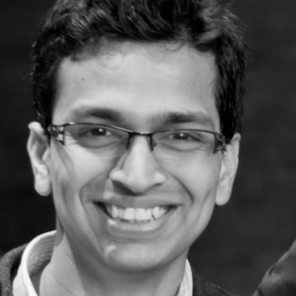 Portrait of Vignesh Kasinath, assistant professor of biochemistry.