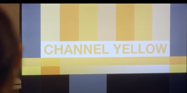 A TV Screen showing the text Channel Yellow