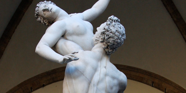 Statue of "Rape of the Sabine Women" by Giambologna, 1583