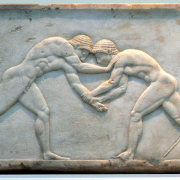 greek wrestlers, National Archaeological Museum of Athens, CC BY-SA 2.0 DE <https://creativecommons.org/licenses/by-sa/2.0/de/deed.en>, via Wikimedia Commons