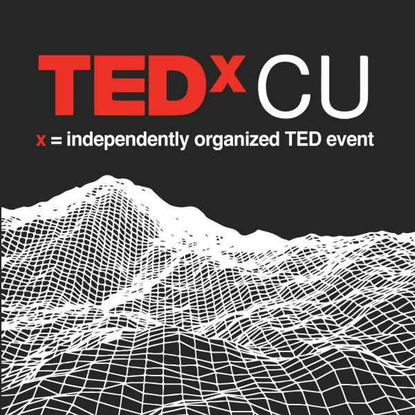 logo with TedxCu and graphic of soundwaves