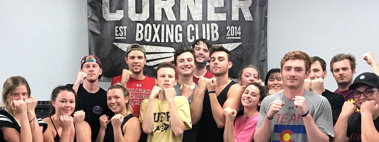 Comm students participate in boxing lessons for class