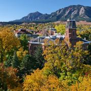 Fall colors on the CU Boulder campus.