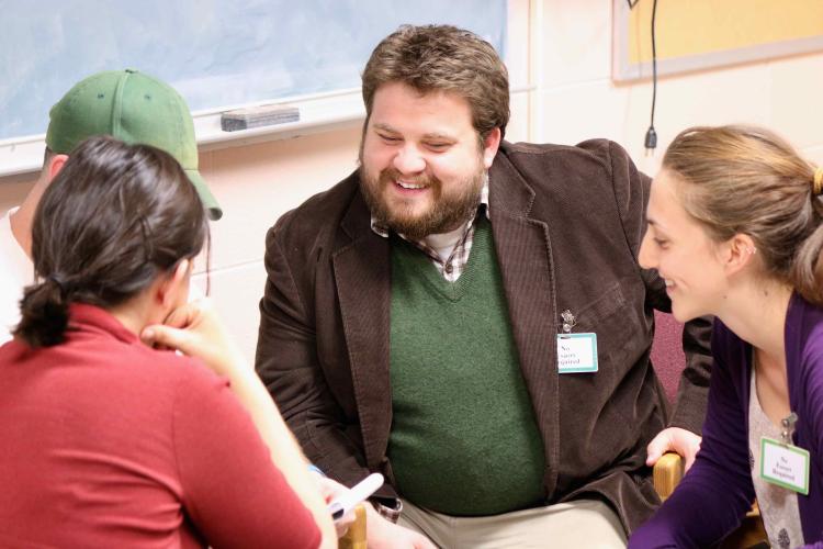 Adam teaching inmates.