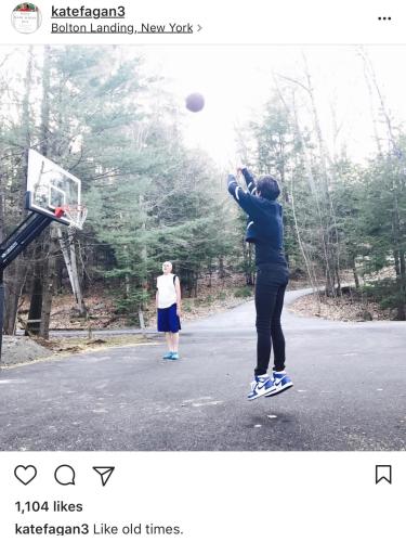 Fagan plays basketball with her father. Photo is from her Instagram account.