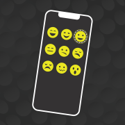 Illustration of face emojis on a phone