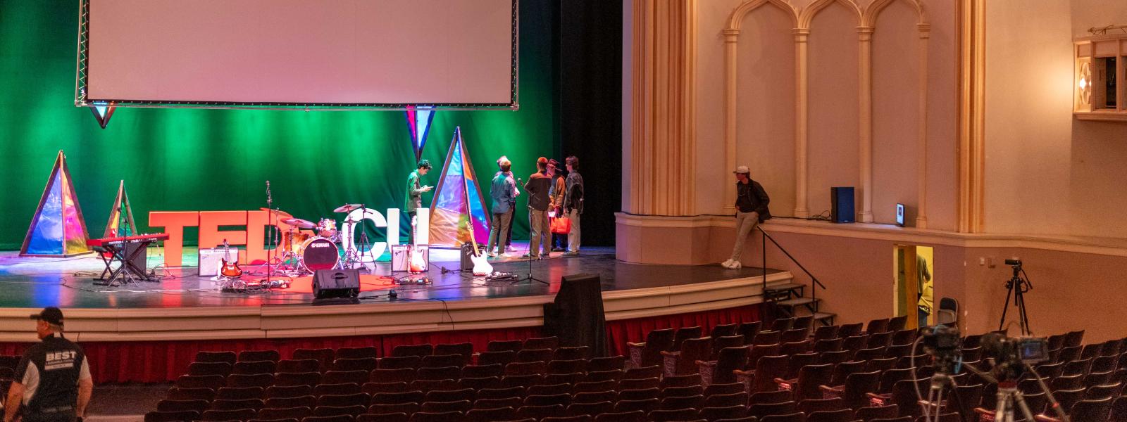 Setting up for TEDxCU Spring 2025