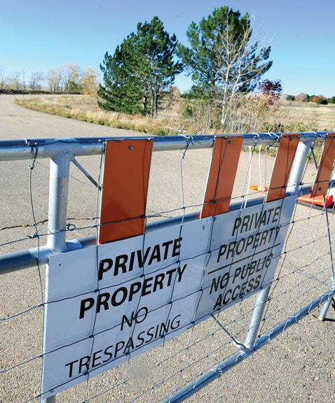 No trespassing sign oil field