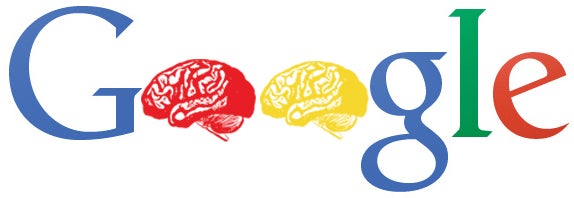 Google logo with brains