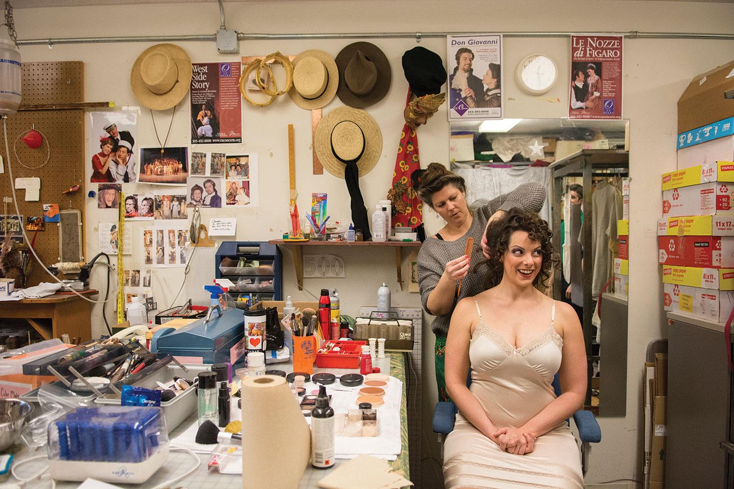 Soprano Meagan Mahlberg in the dressing room