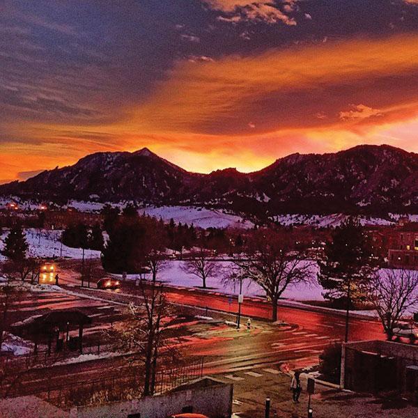 Boulder sunset