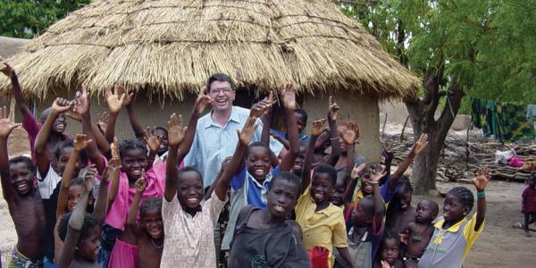 Bernard Amadei and children in Belize