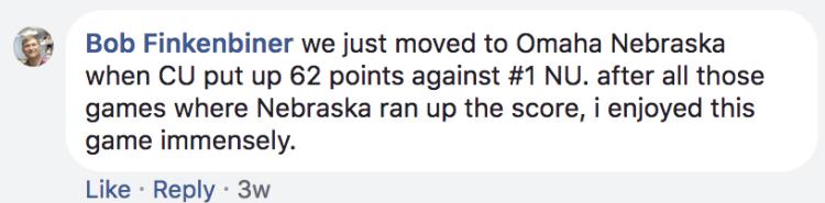facebook comment about nebraska game