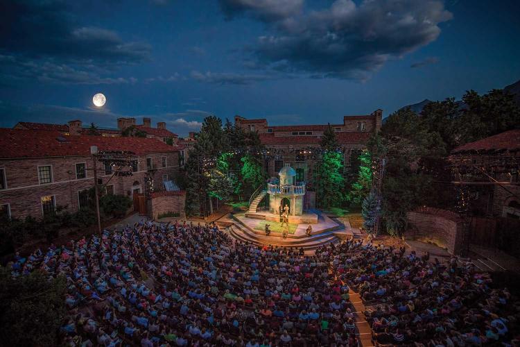 Colorado Shakespeare Festival show at night