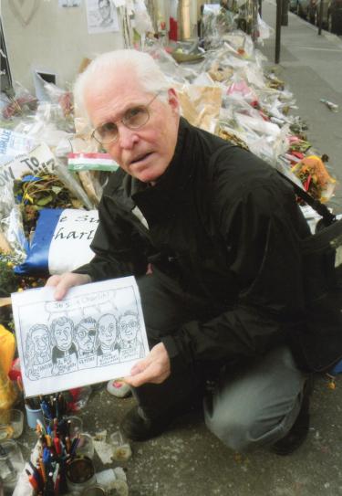 Stoiber in Paris at a memorial for slain cartoonists