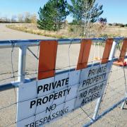 No trespassing sign oil field