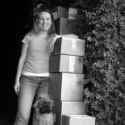 sarah with boxes