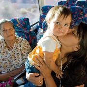 immigrants on a bus