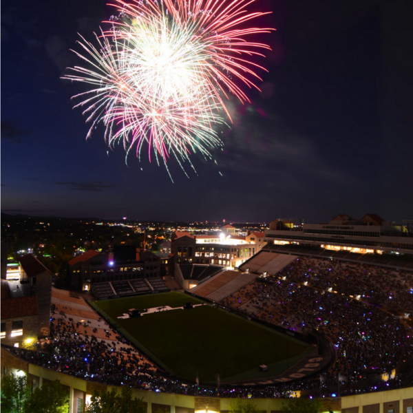 Fireworks over Folsom Field on 4th of July