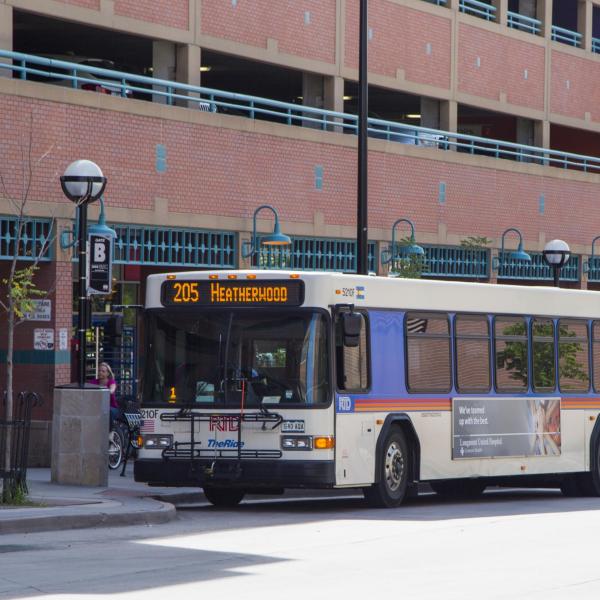 RTD bus in front of downtown station
