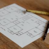 A floor plan drawn on a piece of paper 