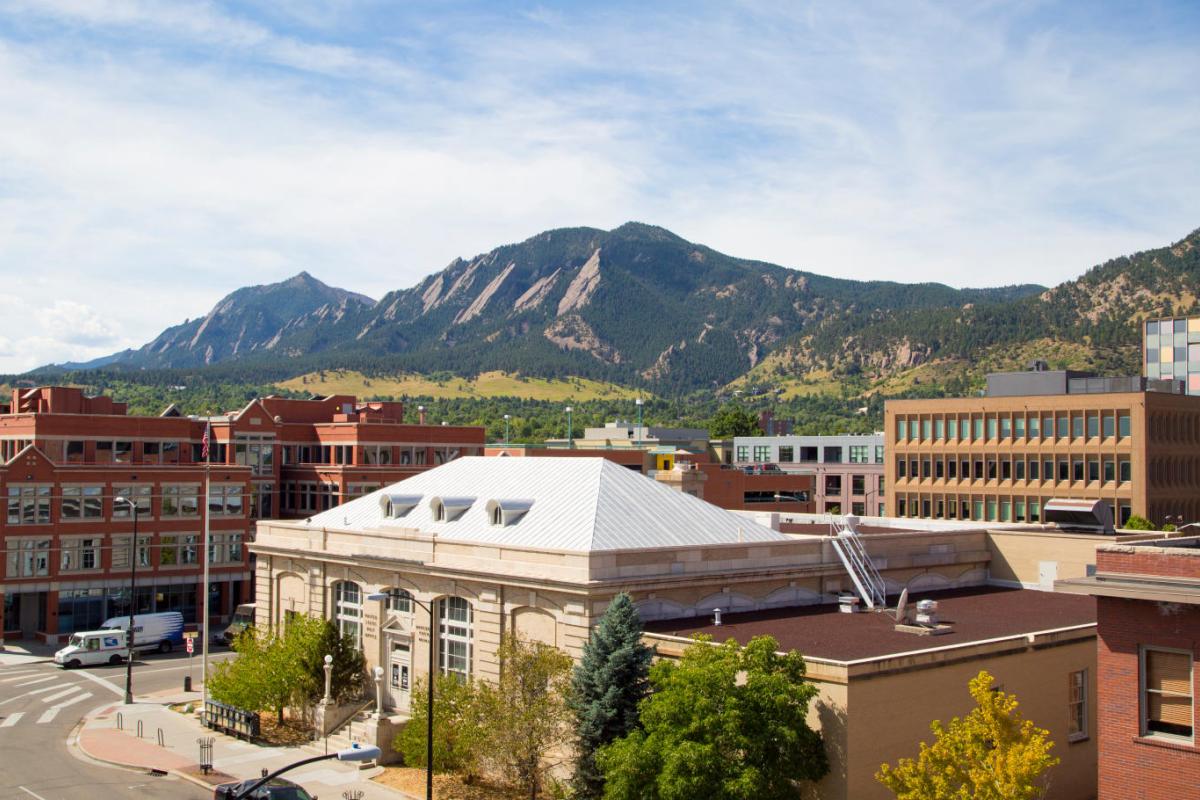 aerial shot of boulder
