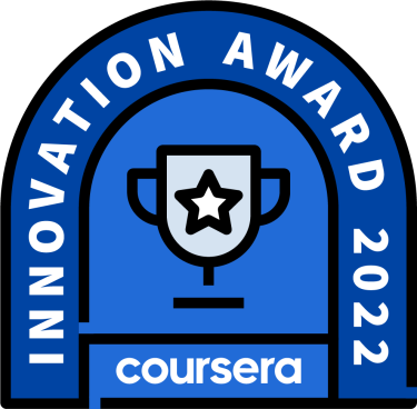 2022 Coursera Innovation Award Winner Ribbon