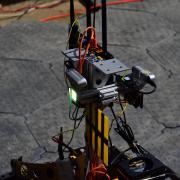 A close-up look at the LIDAR sensors on one of the MARBLE team's robots