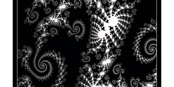 black and white fractal sticker