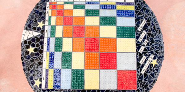 A colorful mosaic multiplication table