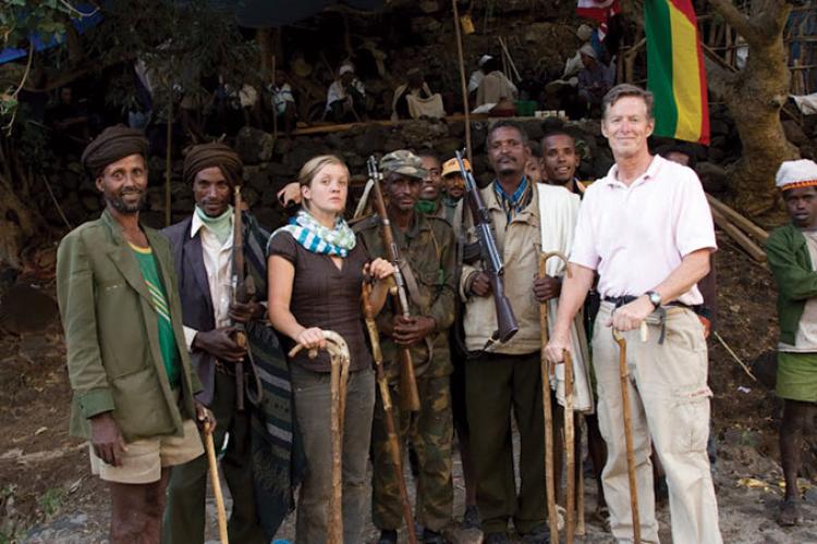 Posing with guns in Ethiopia