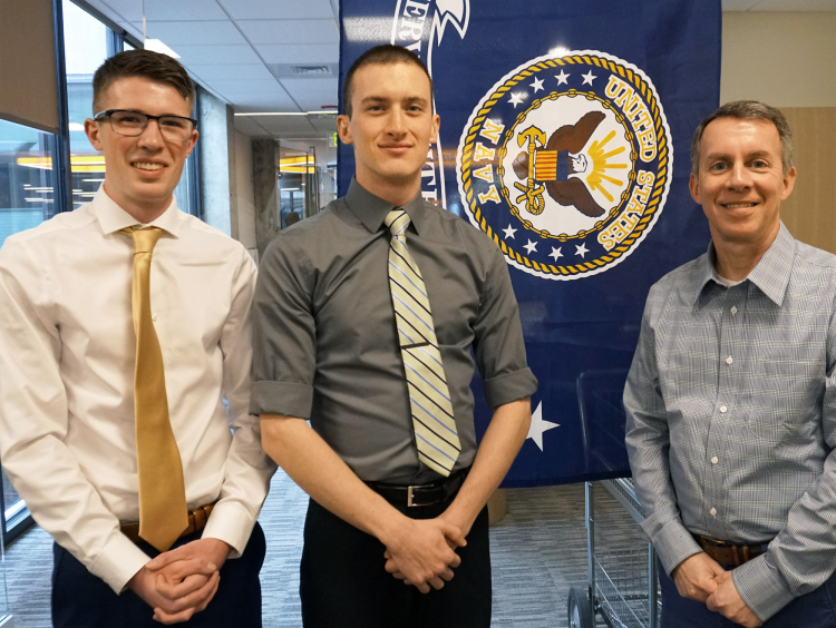 Timothy Barentine (EngrPhys’18) of Cascade, Colorado, and Joseph Crawford of Durango, Colorado, who will graduate in May with a degree in environmental engineering, were selected for the U.S. Navy’s prestigious Nuclear Propulsion Officer Candidate Program. 