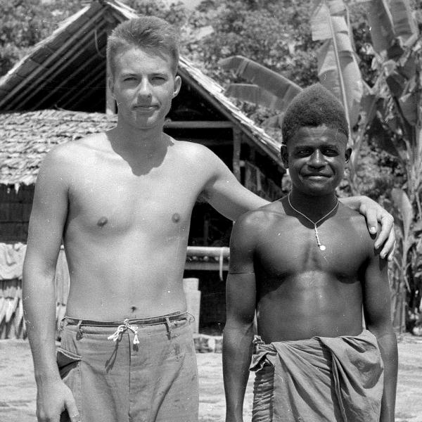 Bud Johnson with Bougainville islander