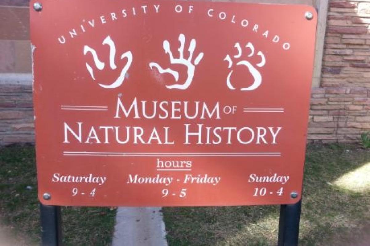 CU Museum of Natural History sign