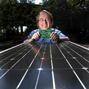 Robert Erickson with solar panel