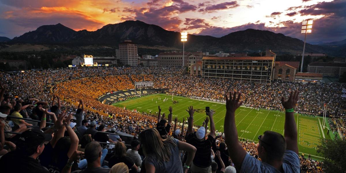 Folsom field in the evening